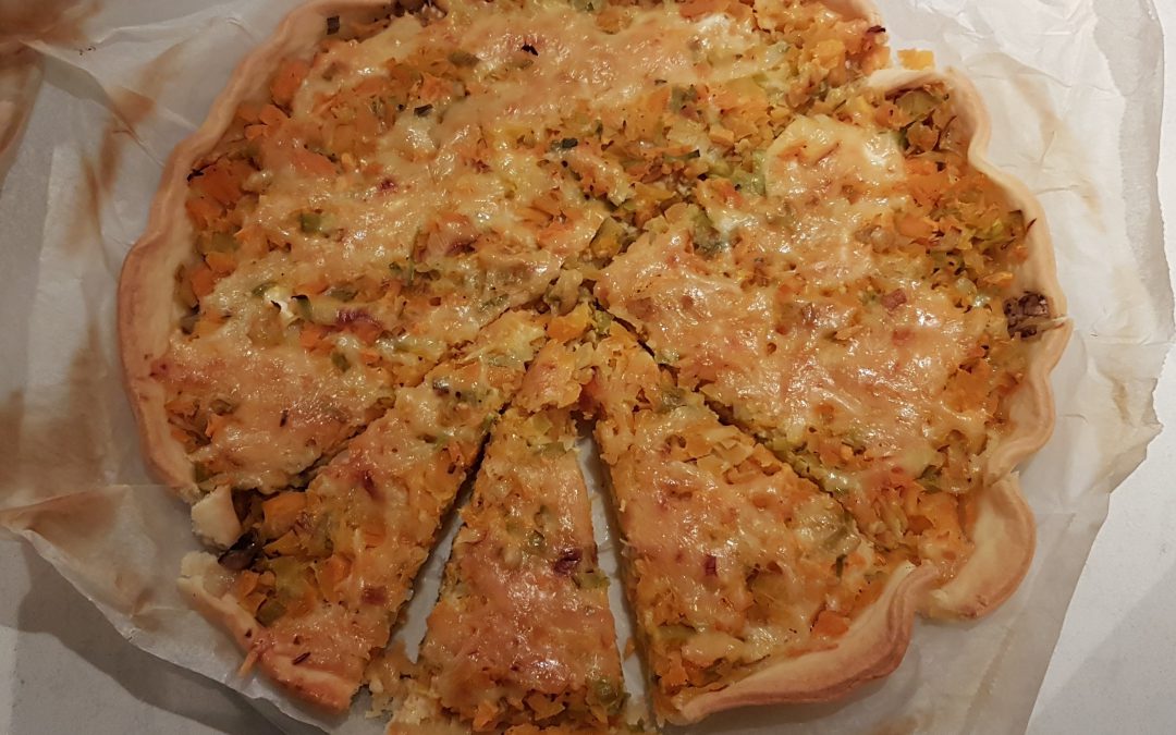 Pompoen prei quiche